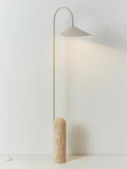 Vloerlamp Arum met travertin voet, verstelbaar^ferm LIVING Discount