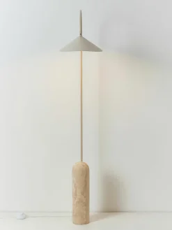Vloerlamp Arum met travertin voet, verstelbaar^ferm LIVING Discount
