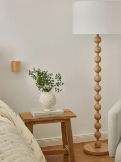 Vloerlamp Shona met houten voet^Westwing Collection New