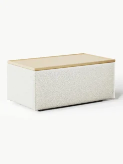 Voetenbank Lennon van bouclé met opbergruimte^Westwing Collection Outlet