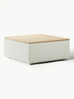 Voetenbank Lennon van bouclé met opbergruimte^Westwing Collection Sale