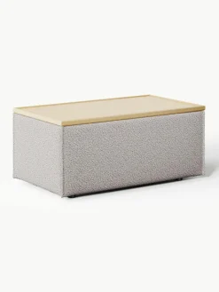 Voetenbank Lennon van bouclé met opbergruimte^Westwing Collection Sale