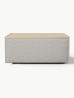 Voetenbank Lennon van bouclé met opbergruimte^Westwing Collection Sale