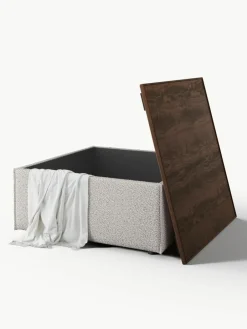 Voetenbank Lennon van bouclé met opbergruimte^Westwing Collection New