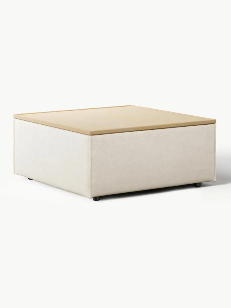 Voetenbank Lennon van linnenmix met opbergruimte^Westwing Collection Hot