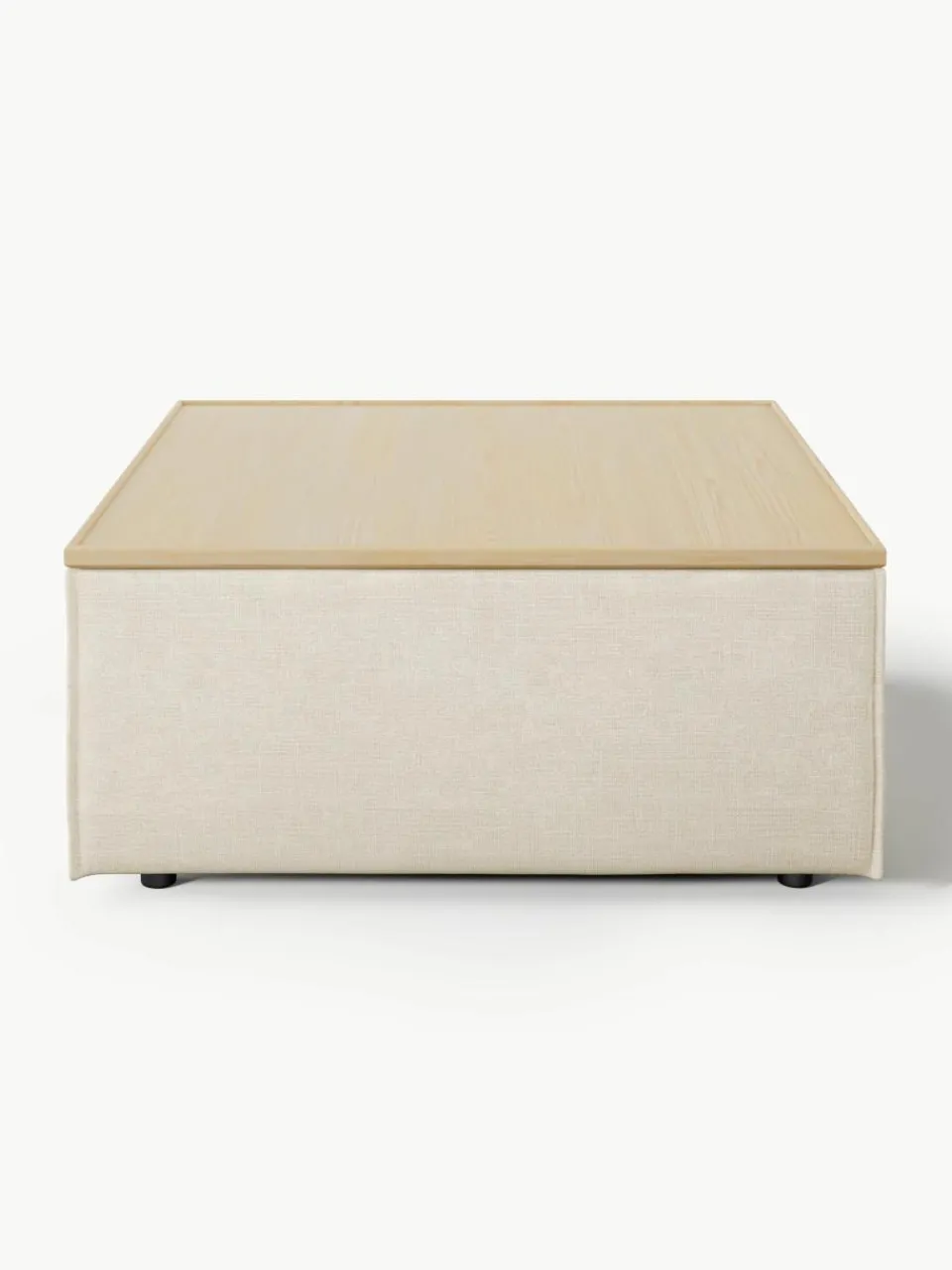 Voetenbank Lennon van linnenmix met opbergruimte^Westwing Collection Hot