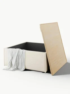 Voetenbank Lennon van linnenmix met opbergruimte^Westwing Collection Hot