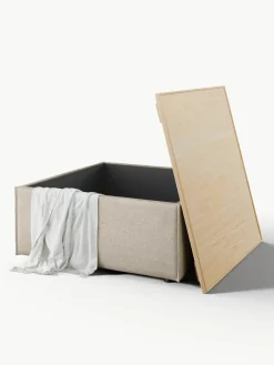 Voetenbank Lennon van linnenmix met opbergruimte^Westwing Collection Best