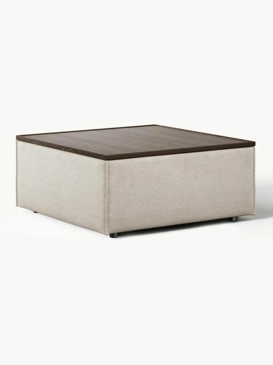 Voetenbank Lennon van linnenmix met opbergruimte^Westwing Collection Outlet