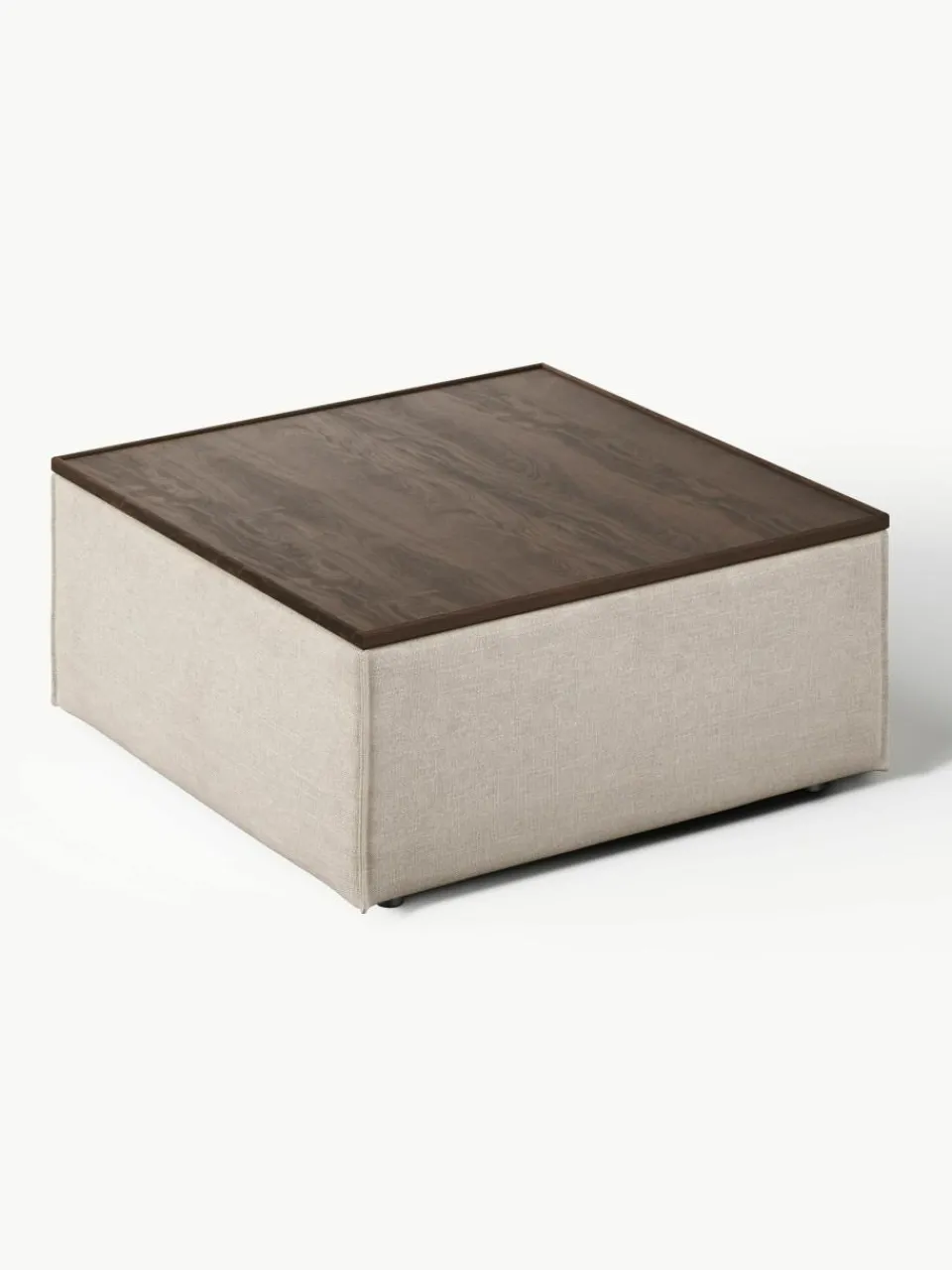 Voetenbank Lennon van linnenmix met opbergruimte^Westwing Collection Outlet