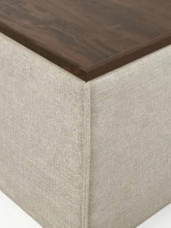 Voetenbank Lennon van linnenmix met opbergruimte^Westwing Collection Outlet