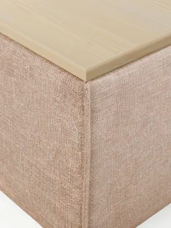 Voetenbank Lennon van linnenmix met opbergruimte^Westwing Collection Outlet