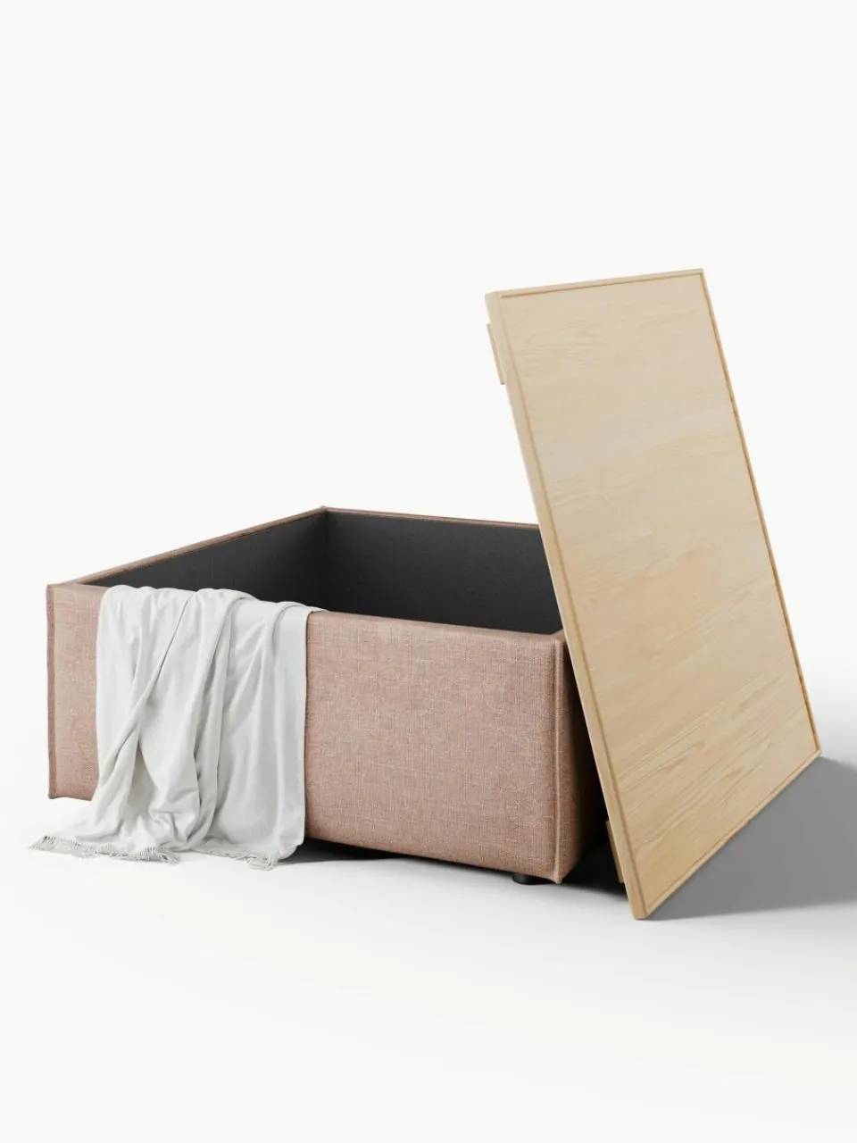 Voetenbank Lennon van linnenmix met opbergruimte^Westwing Collection Outlet