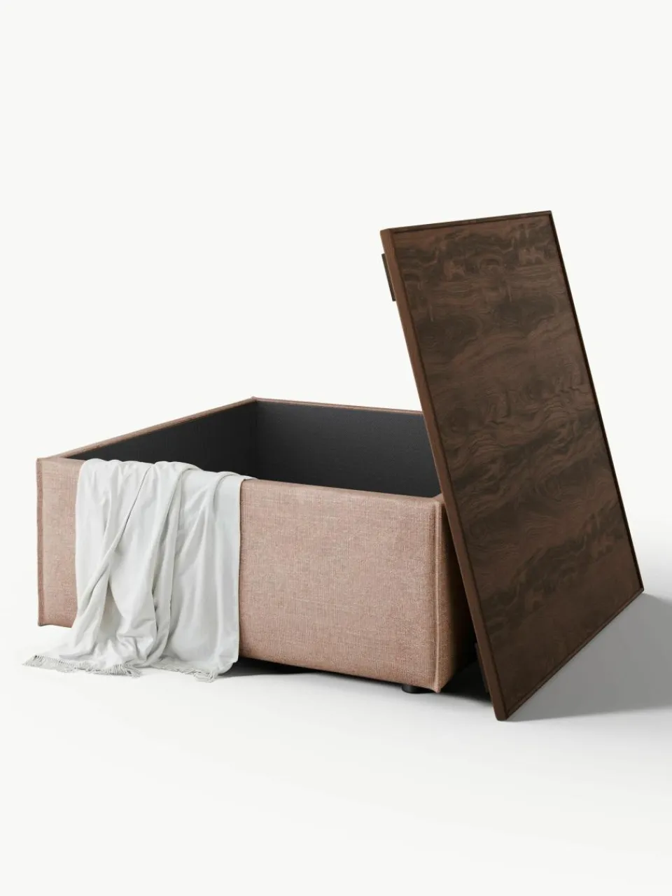 Voetenbank Lennon van linnenmix met opbergruimte^Westwing Collection Best