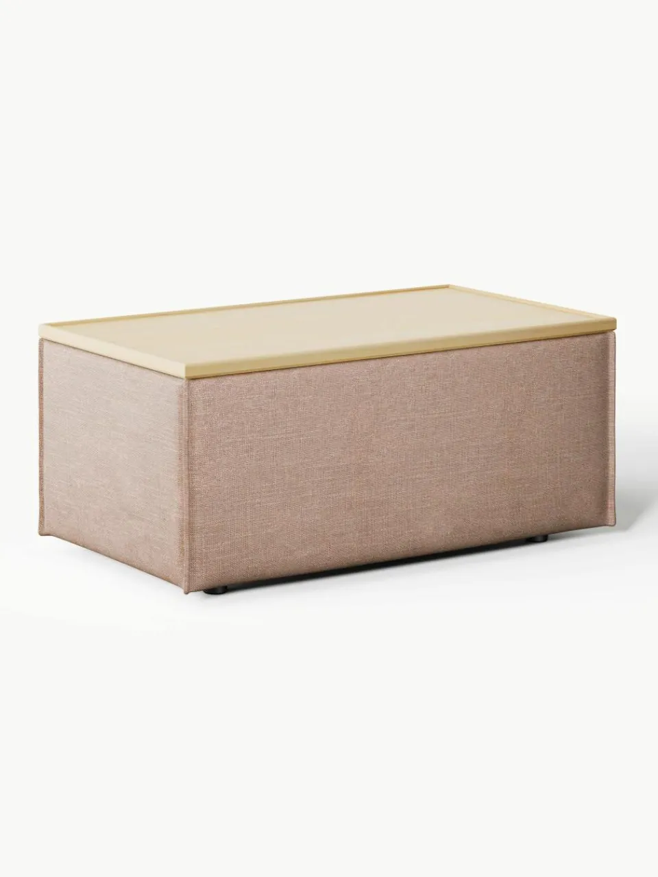 Voetenbank Lennon van linnenmix met opbergruimte^Westwing Collection New