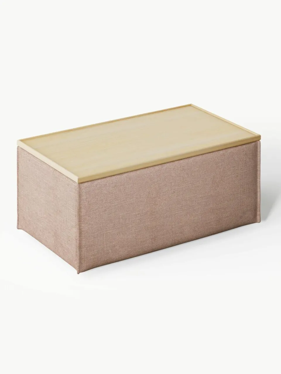 Voetenbank Lennon van linnenmix met opbergruimte^Westwing Collection New
