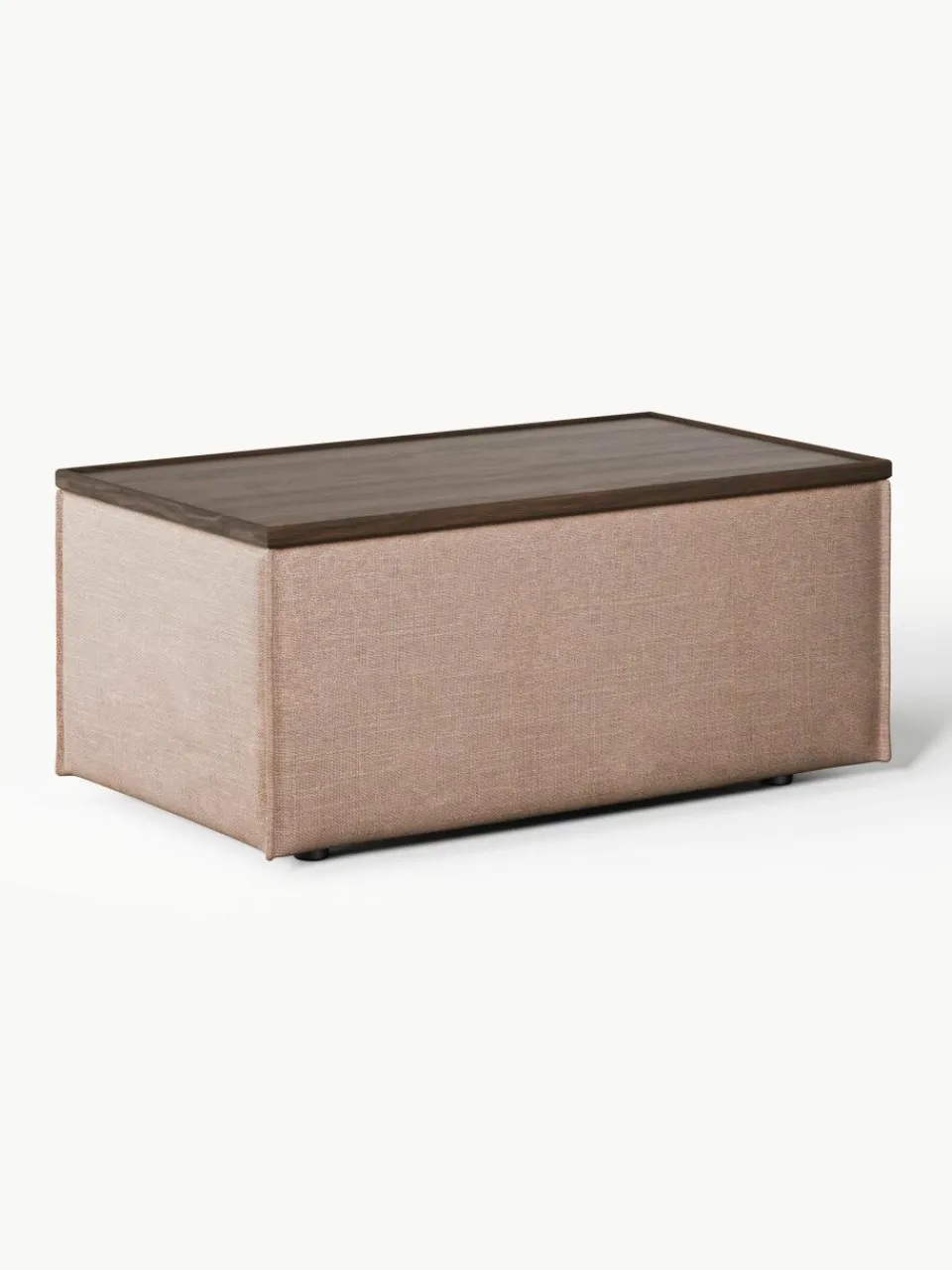 Voetenbank Lennon van linnenmix met opbergruimte^Westwing Collection Hot