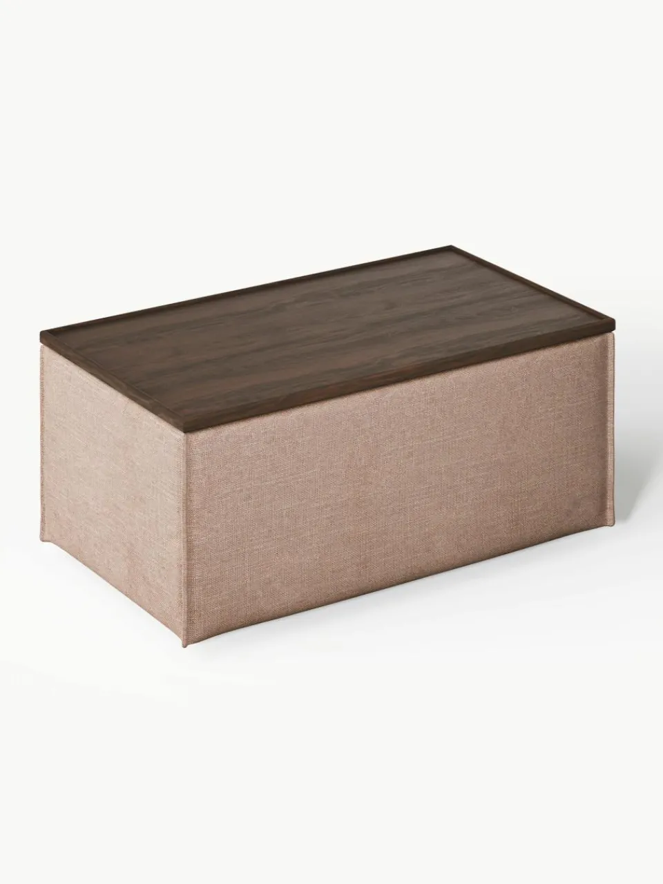 Voetenbank Lennon van linnenmix met opbergruimte^Westwing Collection Hot