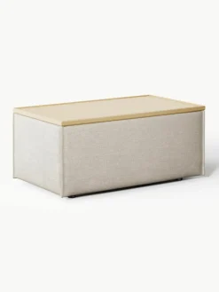 Voetenbank Lennon van linnenmix met opbergruimte^Westwing Collection New