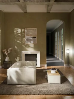 Voetenbank Lennon van linnenmix met opbergruimte^Westwing Collection New