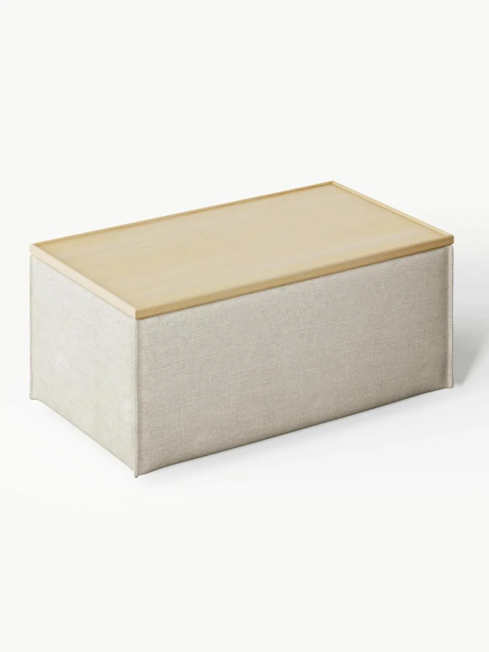 Voetenbank Lennon van linnenmix met opbergruimte^Westwing Collection New