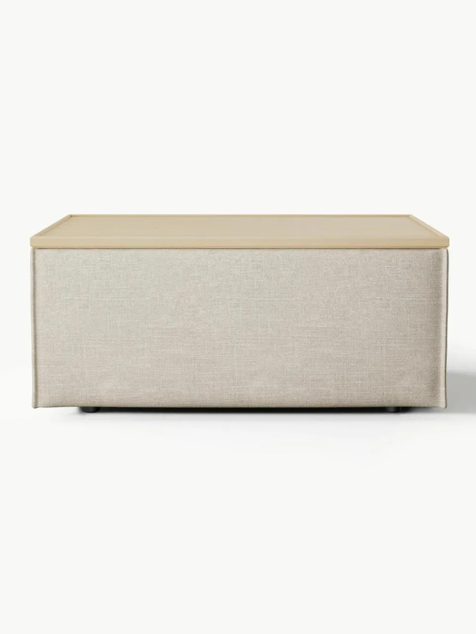 Voetenbank Lennon van linnenmix met opbergruimte^Westwing Collection New