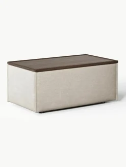 Voetenbank Lennon van linnenmix met opbergruimte^Westwing Collection Fashion