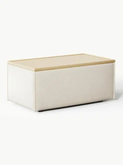 Voetenbank Lennon van linnenmix met opbergruimte^Westwing Collection Hot