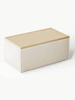Voetenbank Lennon van linnenmix met opbergruimte^Westwing Collection Hot