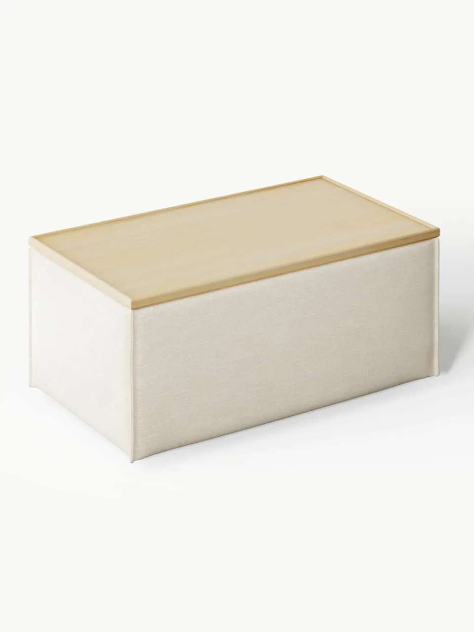 Voetenbank Lennon van linnenmix met opbergruimte^Westwing Collection Hot