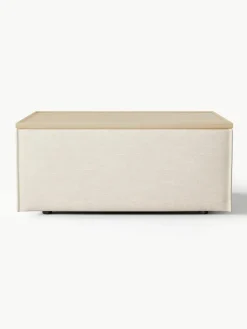 Voetenbank Lennon van linnenmix met opbergruimte^Westwing Collection Hot