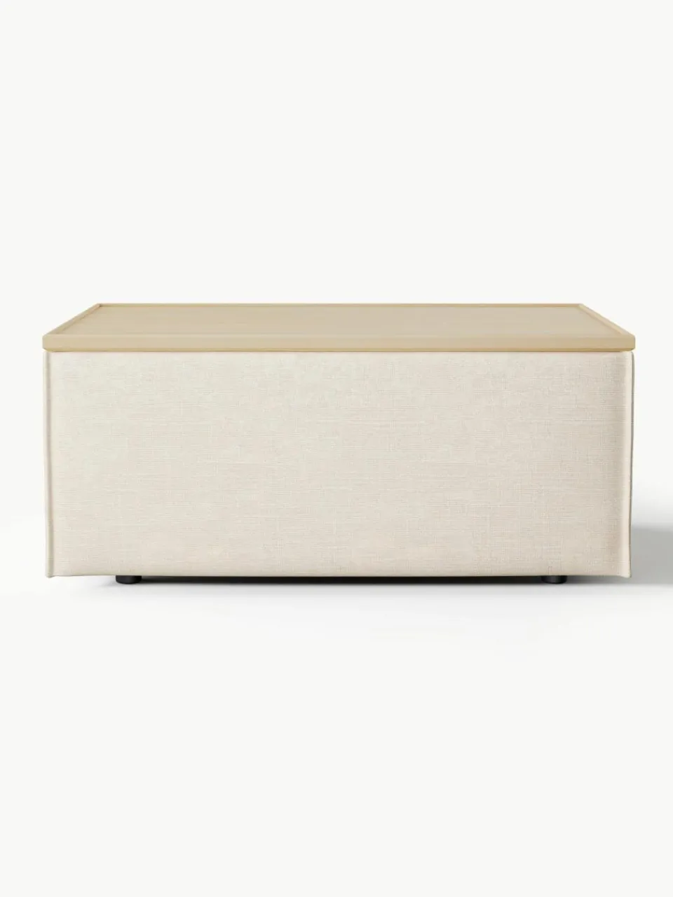 Voetenbank Lennon van linnenmix met opbergruimte^Westwing Collection Hot