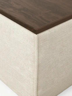 Voetenbank Lennon van linnenmix met opbergruimte^Westwing Collection Clearance