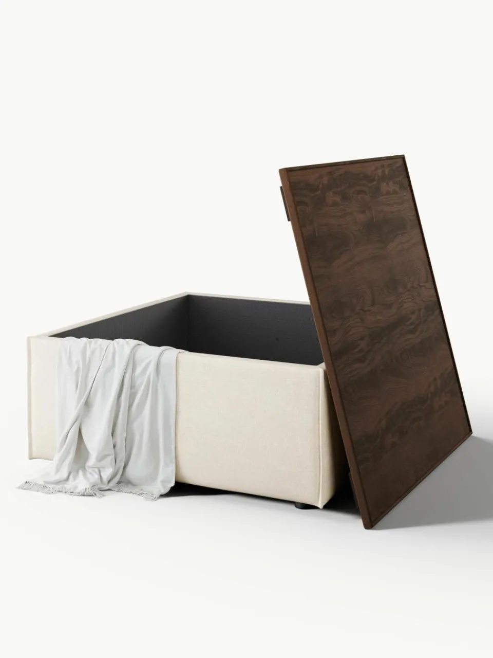 Voetenbank Lennon van linnenmix met opbergruimte^Westwing Collection Clearance