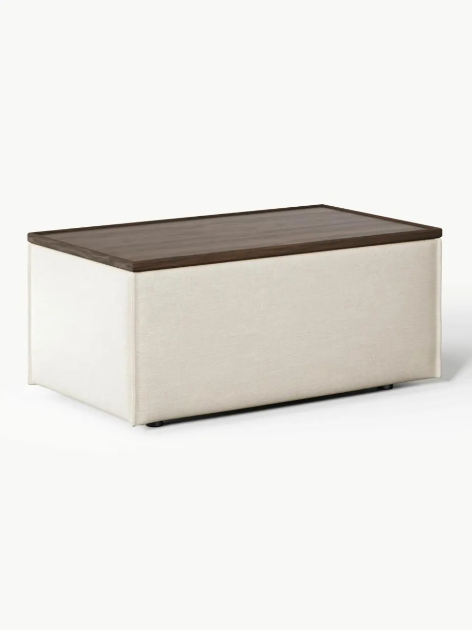 Voetenbank Lennon van linnenmix met opbergruimte^Westwing Collection Hot