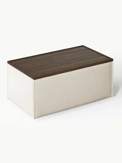 Voetenbank Lennon van linnenmix met opbergruimte^Westwing Collection Hot