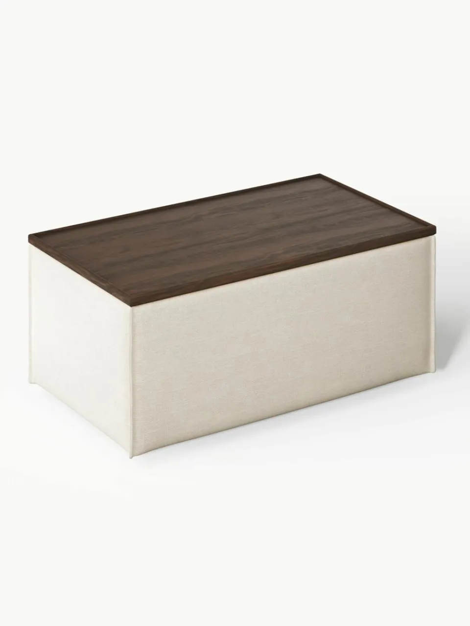 Voetenbank Lennon van linnenmix met opbergruimte^Westwing Collection Hot