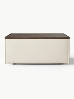Voetenbank Lennon van linnenmix met opbergruimte^Westwing Collection Hot