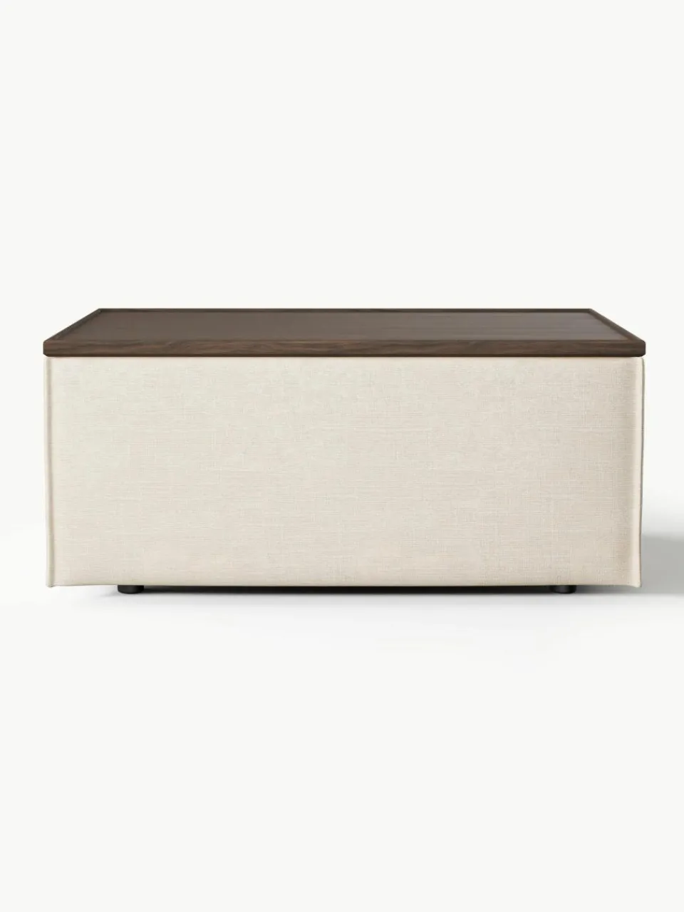 Voetenbank Lennon van linnenmix met opbergruimte^Westwing Collection Hot
