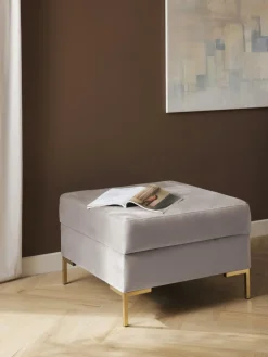 Voetenbank Luna van fluweel met opbergruimte^Westwing Collection Clearance