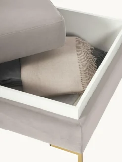 Voetenbank Luna van fluweel met opbergruimte^Westwing Collection Clearance