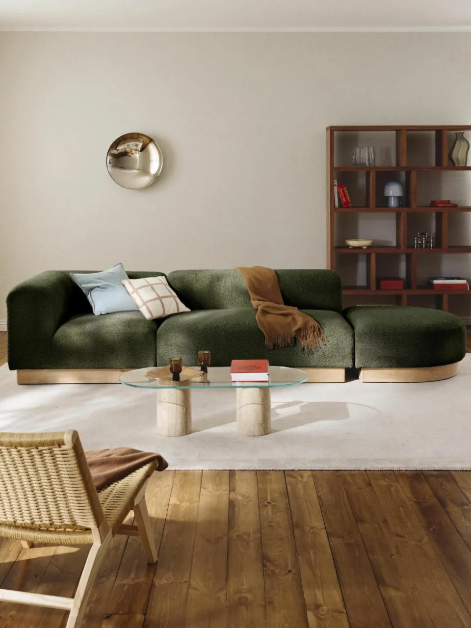 Voetenbank Natalie van teddy-bouclé^Westwing Collection Outlet