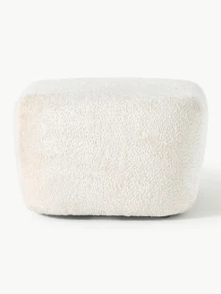 Voetenbank Wolke van teddy-bouclé^Westwing Collection New