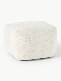 Voetenbank Wolke van teddy-bouclé^Westwing Collection New