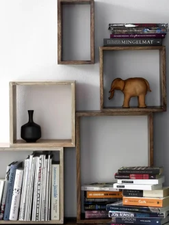 Vrijhangende boekenkasten Nisse van mangohout, 3-delig^Ellos Home Hot
