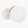 Wand- en plafondlamp Sfera met houten decoratie^Westwing Discount