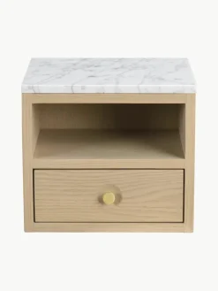 Wandnachtkastje Whitmore met marmeren blad^Rowico Outlet