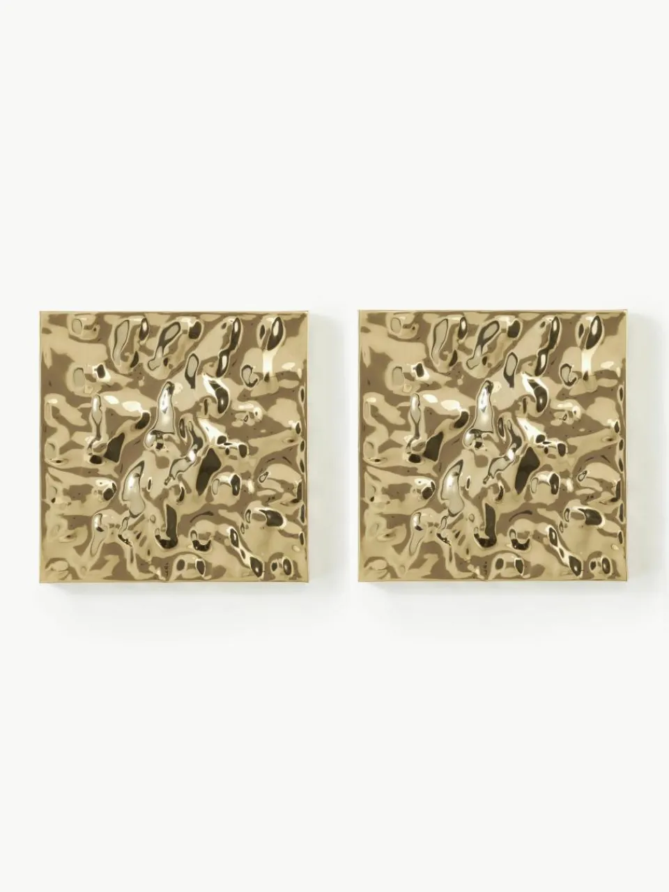 Wandobjecten Splash met een gehamerd oppervlak, 2 stuks^Westwing Collection New