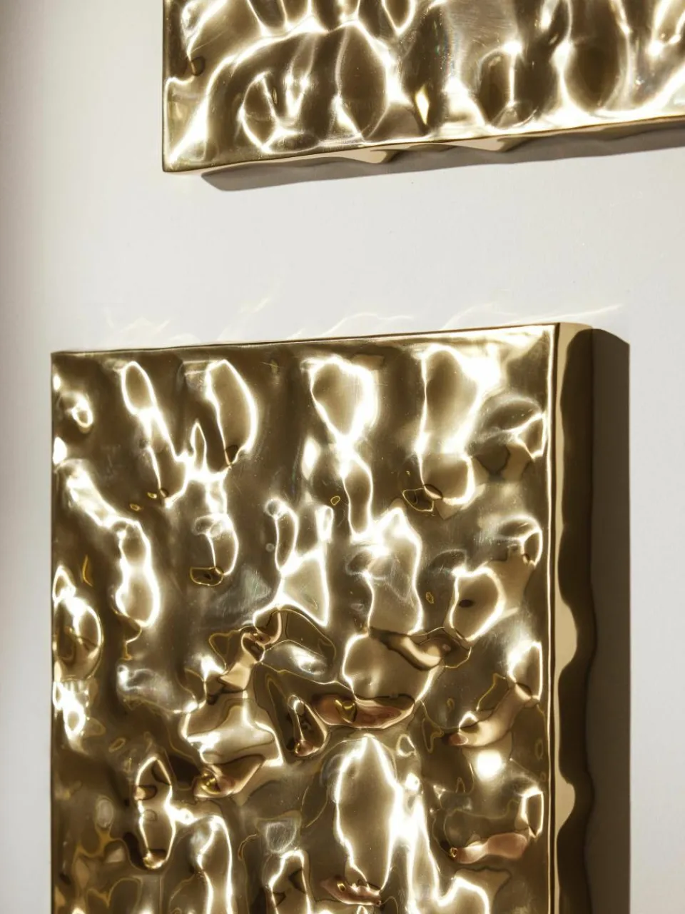 Wandobjecten Splash met een gehamerd oppervlak, 2 stuks^Westwing Collection New