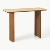 Wandtafel Chandler van eikenhout met travertin blad^Westwing Collection Fashion